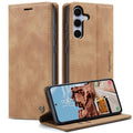 CASEME Samsung Galaxy S25 FE Wallet Cover with Card Slots - Brown