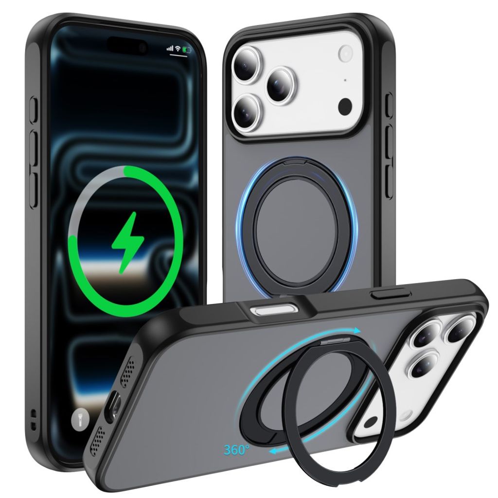 iPhone 18 Pro/17 Pro MagSafe Case with Ring Kickstand - Black — Övrigt