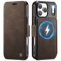 CASEME 053 iPhone 17 Pro Wallet Cover MagSafe RFID blocking - Brown