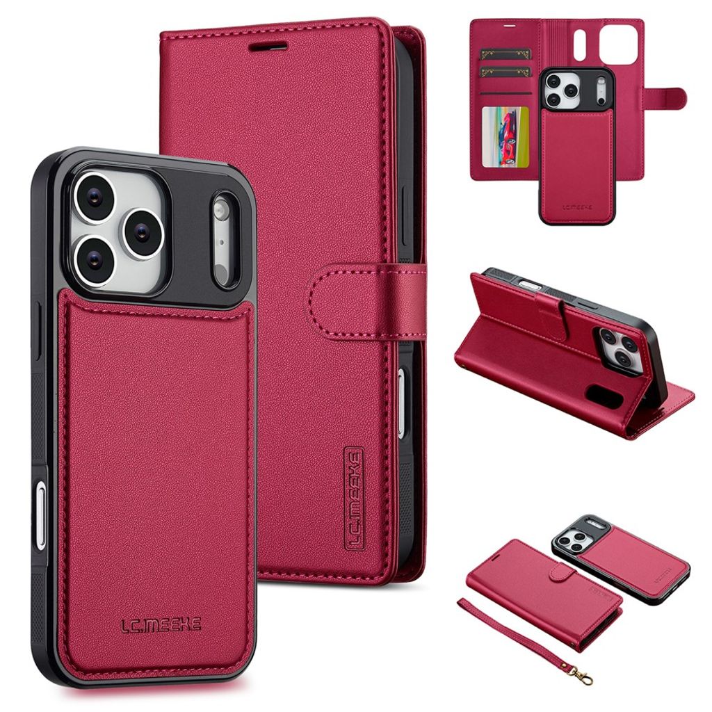 LC.IMEEKE iPhone 18 Pro Max/17 Pro Max MagSafe Cover with Wallet - Red — LC.IMEEKE