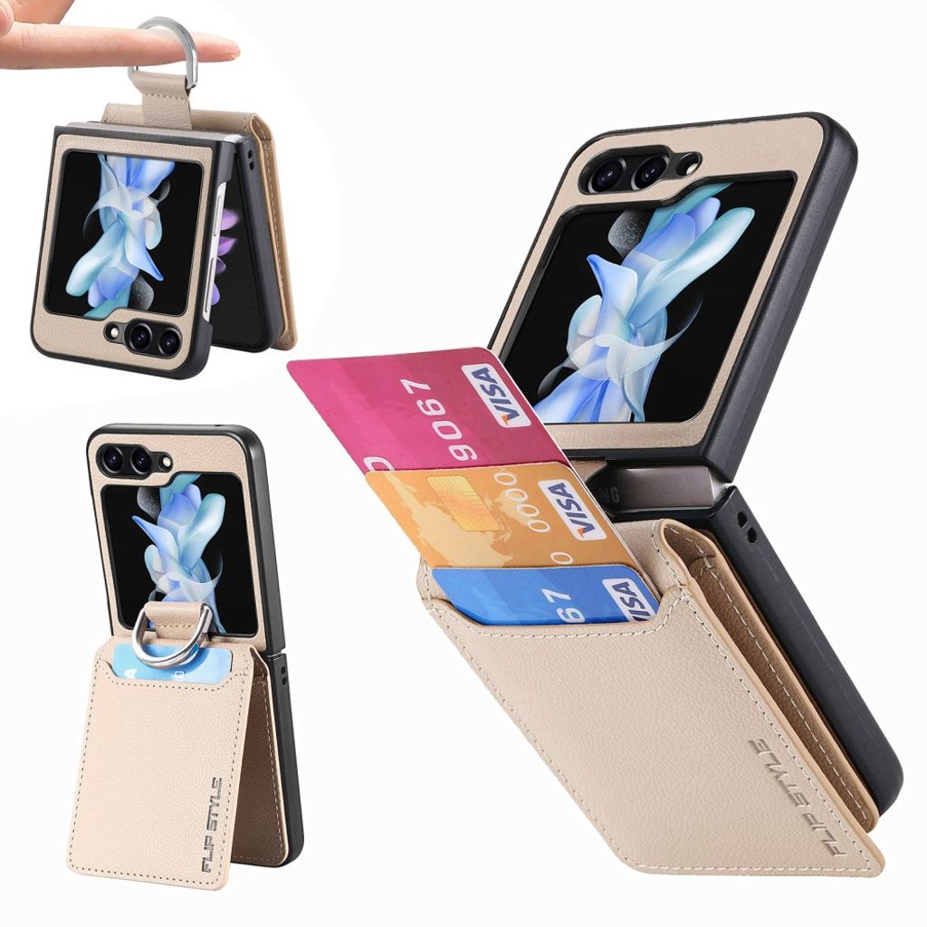 Samsung Galaxy Flip6 / Flip 7 FE Case with Cardholder - Beige