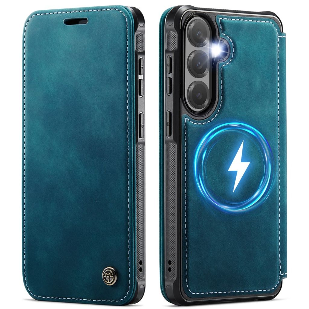 CASEME 053 Samsung Galaxy S25/S24 Wallet Cover MagSafe RFID blocking - Blue