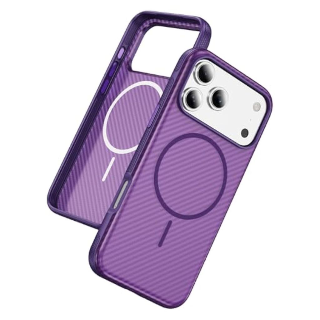 iPhone 18 Pro/17 Pro MagSafe Case Carbon Fiber Texture - Purple — Övrigt