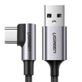 UGREEN USB-A to angled USB-C Cable, 1m - Space Gray