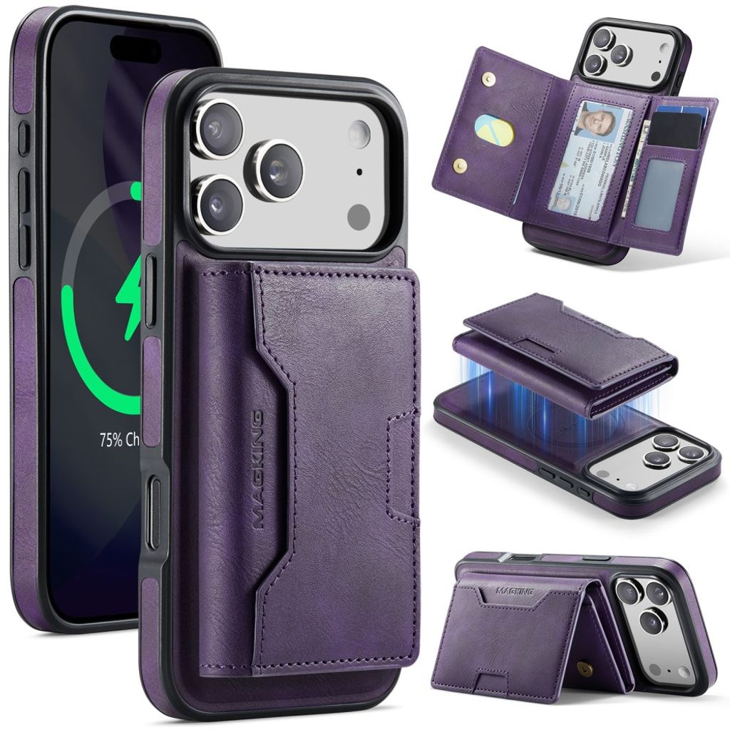MAGKING iPhone 18 Pro Max/17 Pro Max MagSafe Case with Removable Wallet - Purple — MAGKING