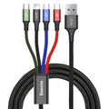 Baseus cable USB 4in1 Lightning / 2x USB Type C / micro USB cable in nylon braid 3.5A 1.2m black — Baseus
