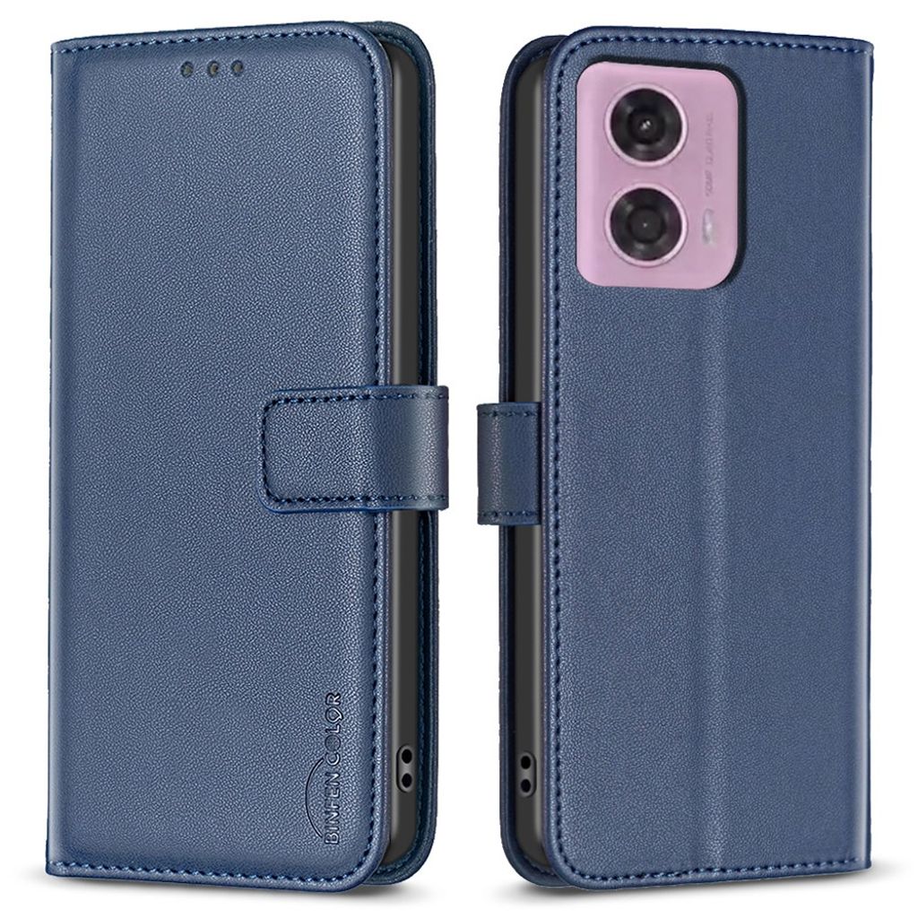 BINFEN COLOR Motorola Moto E14 / G04 / G04s / G24 4G Cover with Wallet - Blue — BINFEN