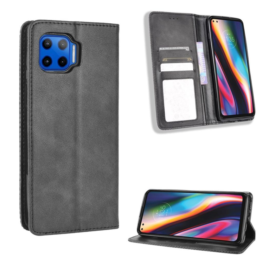 Motorola Moto G 5G Plus Vintage Style Cover - Black