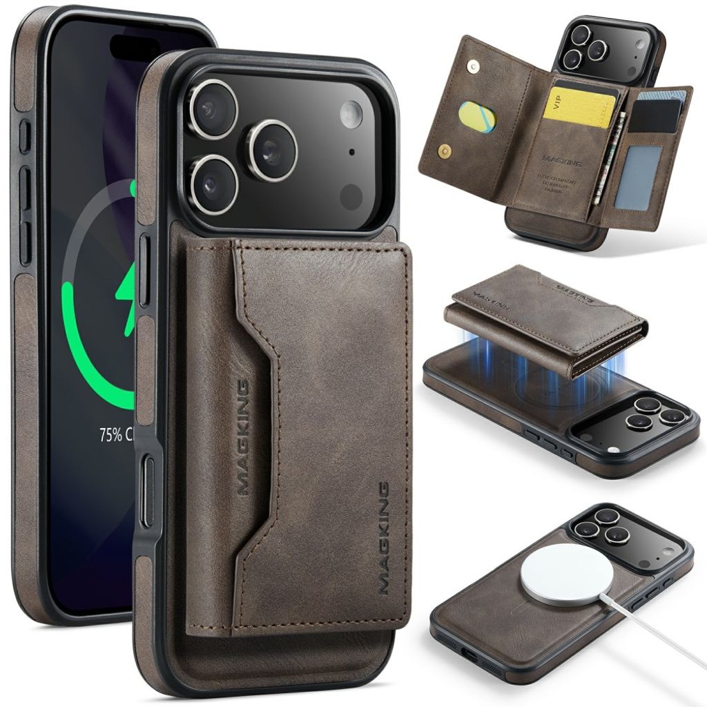 MAGKING iPhone 18 Pro Max/17 Pro Max MagSafe Case with Removable Wallet - Brown — MAGKING