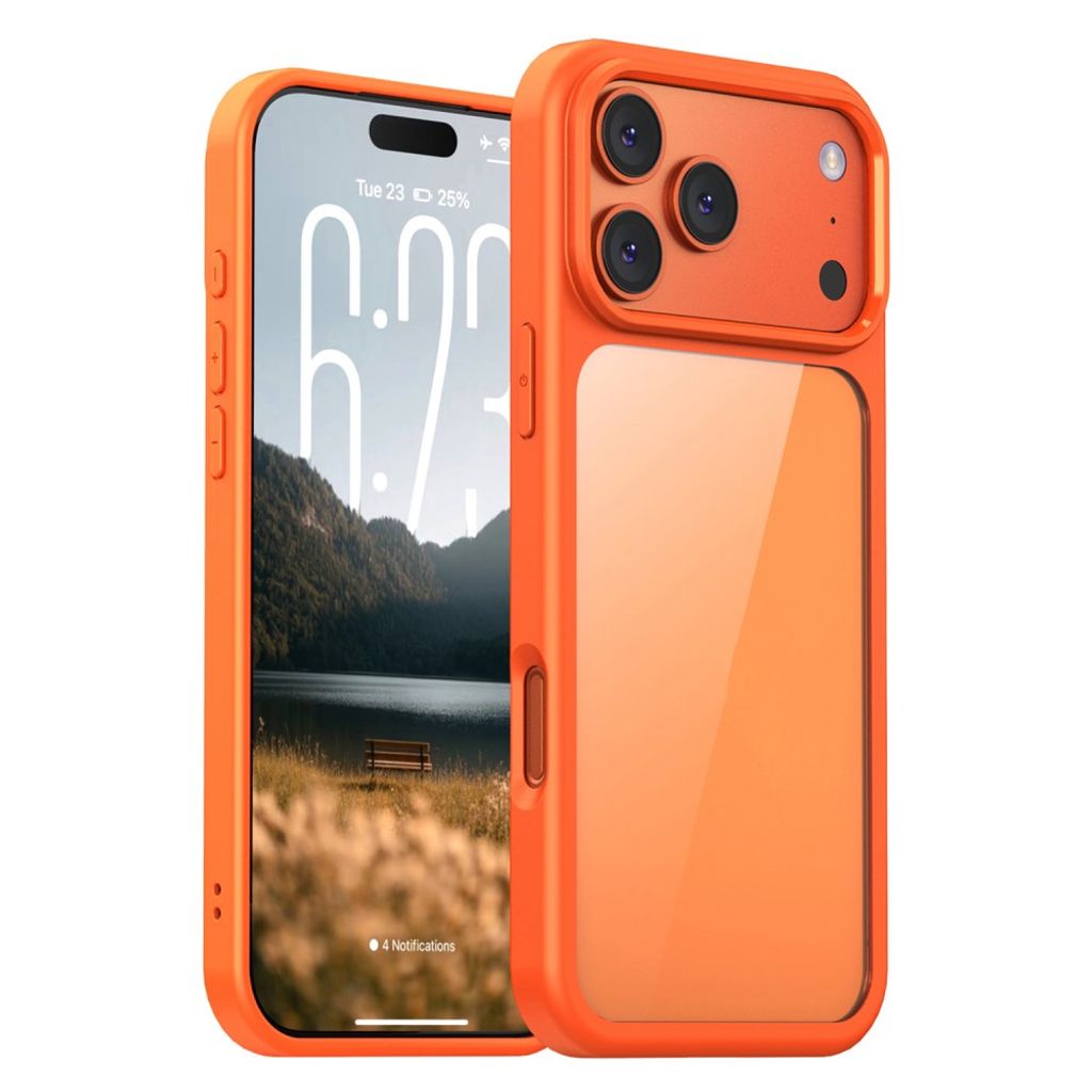 IPAKY iPhone 18 Pro Max/17 Pro Max Case with Clear Back - Orange — IPAKY