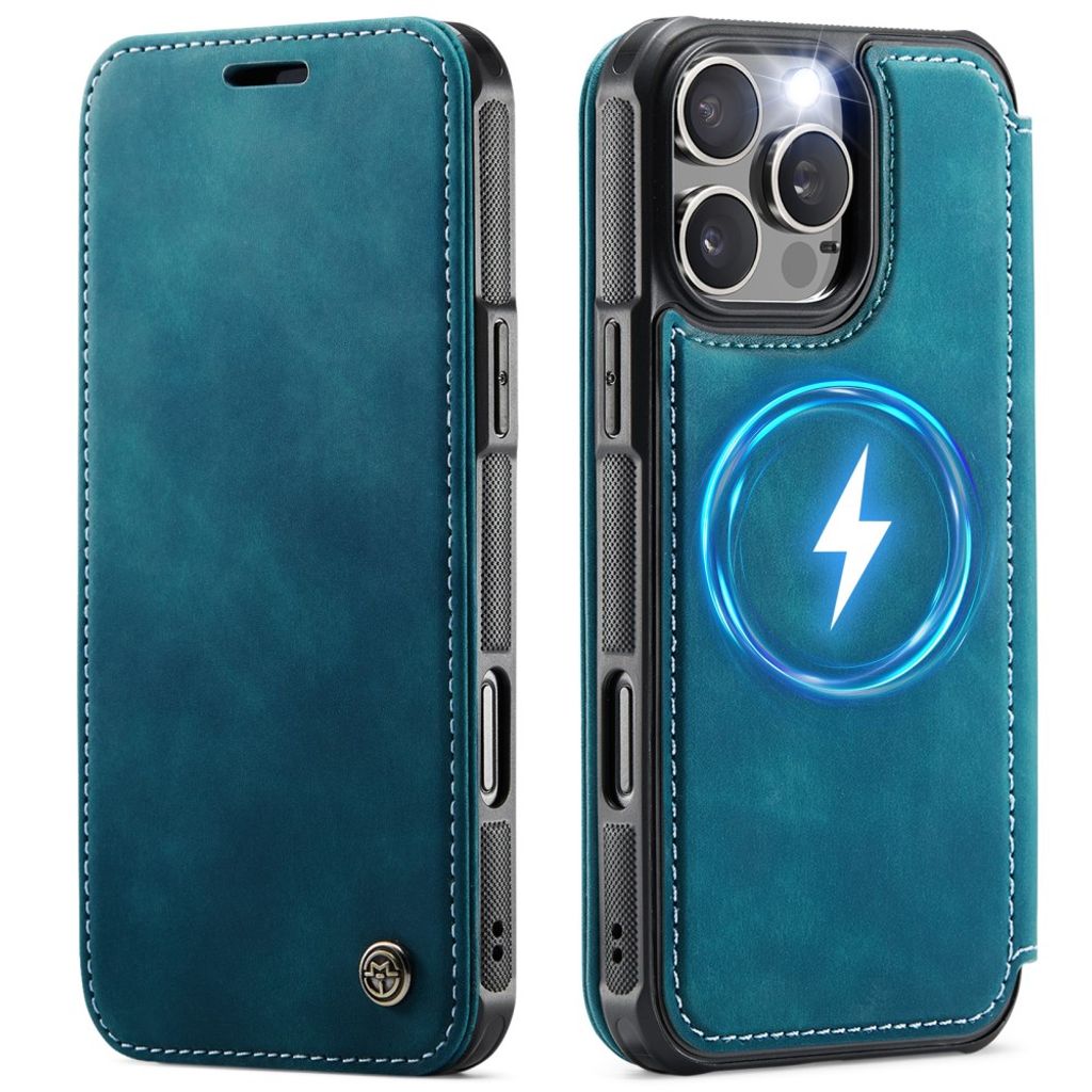 CASEME 053 iPhone 13 Pro Max Wallet Cover MagSafe RFID blocking - Blue