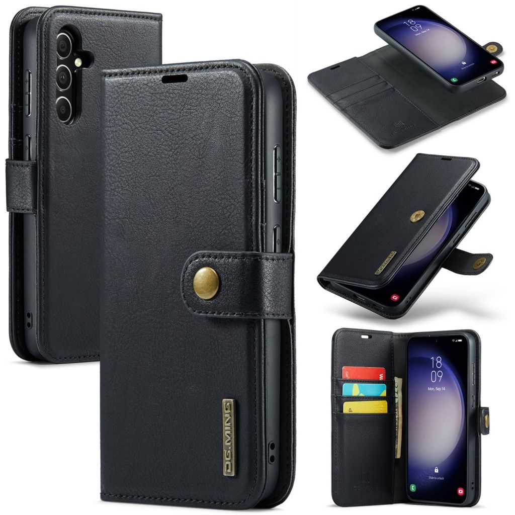 DG.MING Samsung Galaxy S24 FE Detachable Wallet Case - Black