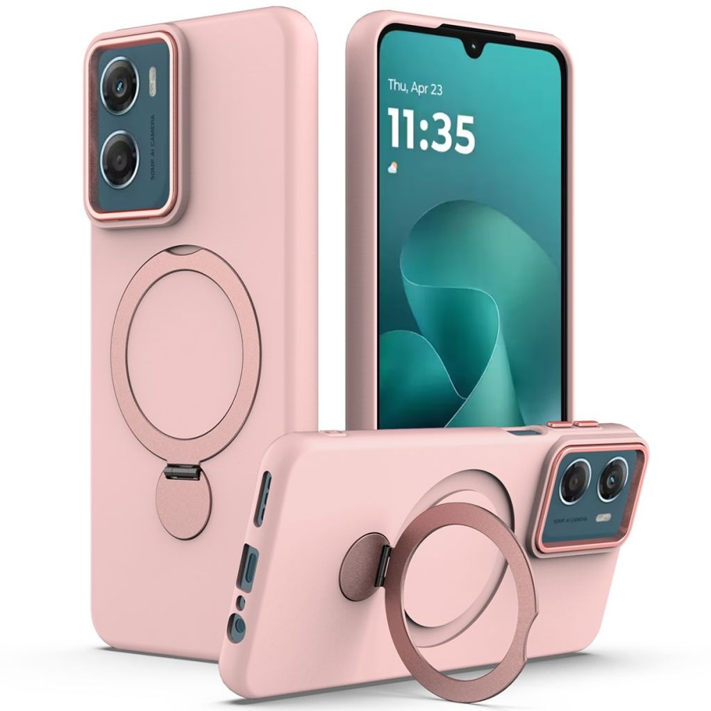 Motorola Moto G06 Power 4G/G06 4G Case Ring Stand MagSafe Compatible - Pink
