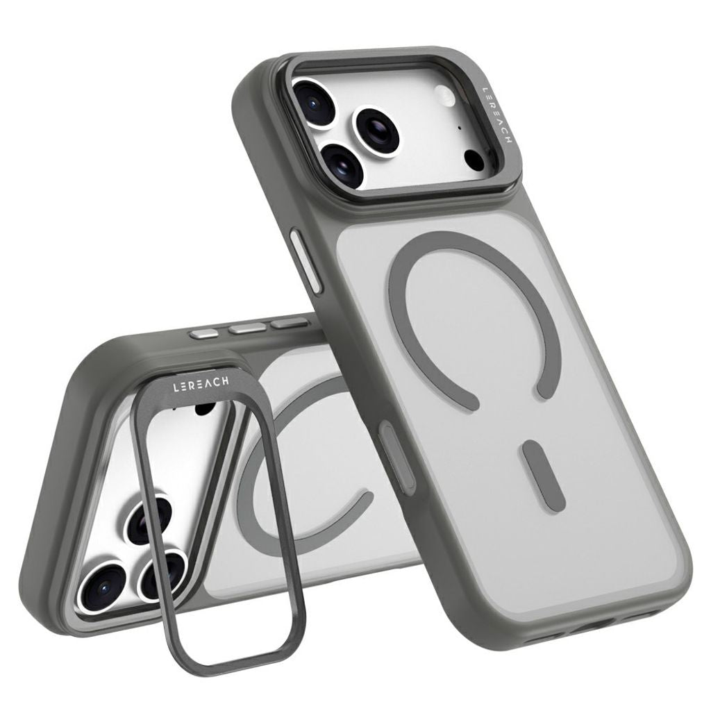 LEREACH iPhone 18 Pro Max/17 Pro Max MagSafe Case with Kickstand - Grey — LEREACH