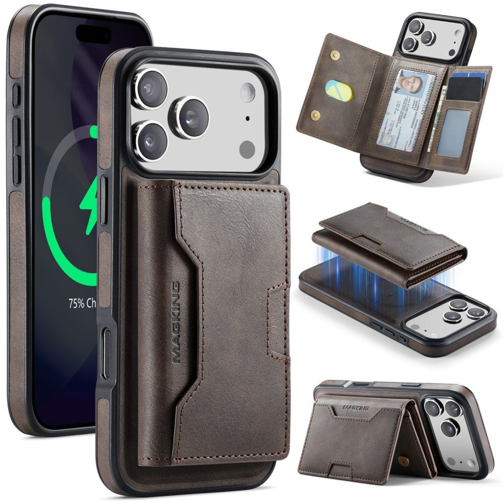MAGKING iPhone 18 Pro Max/17 Pro Max MagSafe Case with Removable Wallet - Brown — MAGKING