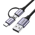 Ugreen 2in1 USB to micro USB / USB-C cable 2.4A, 1m - Black — Ugreen