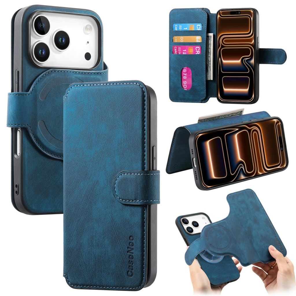 CASENEO iPhone 18 Pro Max/17 Pro Max MagSafe Cover with Wallet - Blue — CASENEO