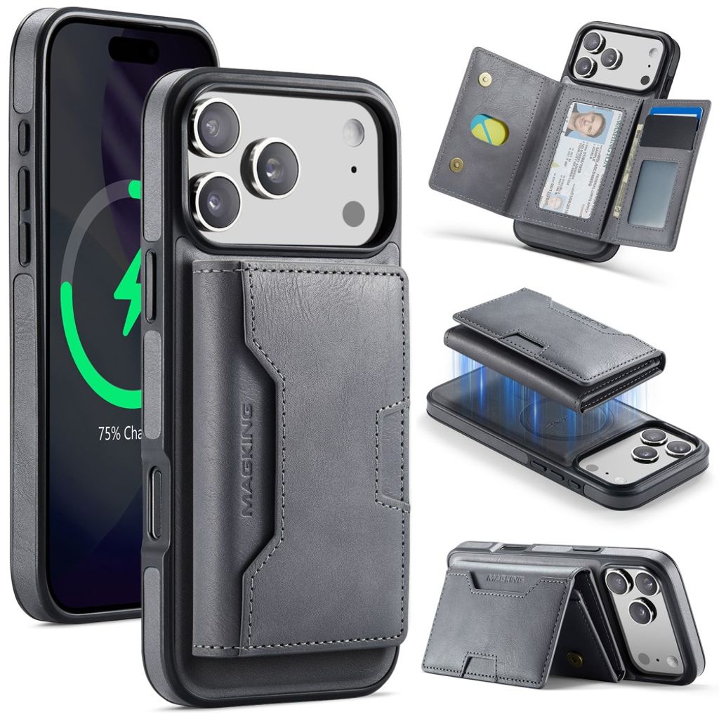 MAGKING iPhone 18 Pro Max/17 Pro Max MagSafe Case with Removable Wallet - Grey — MAGKING