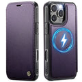 CASEME 053 iPhone 16 Pro Wallet Cover MagSafe RFID blocking - Purple