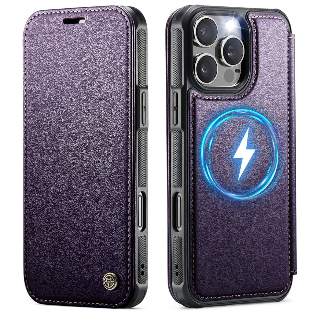 CASEME 053 iPhone 16 Pro Wallet Cover MagSafe RFID blocking - Purple