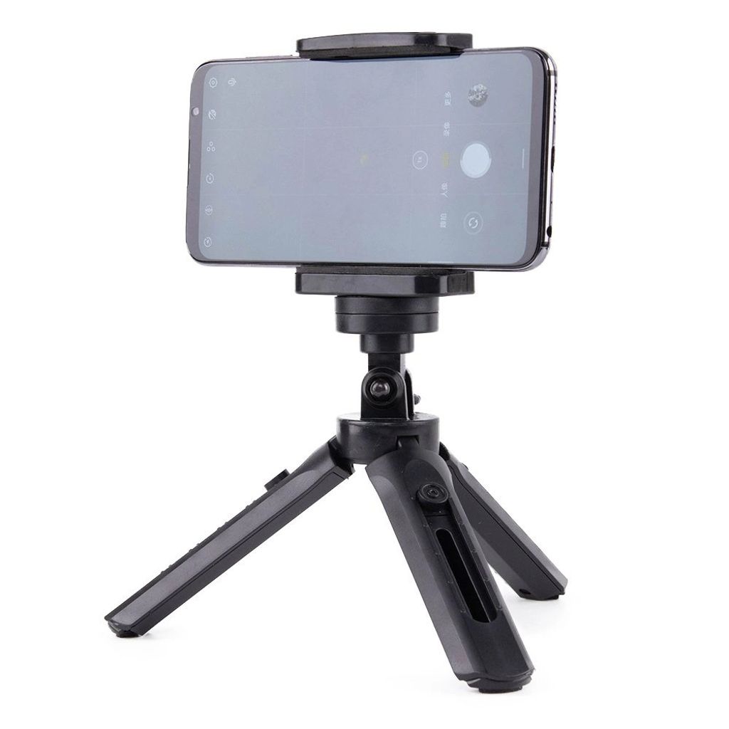 Mini Tripod / selfie stick with phone holder, 21cm - Black — Hurtel