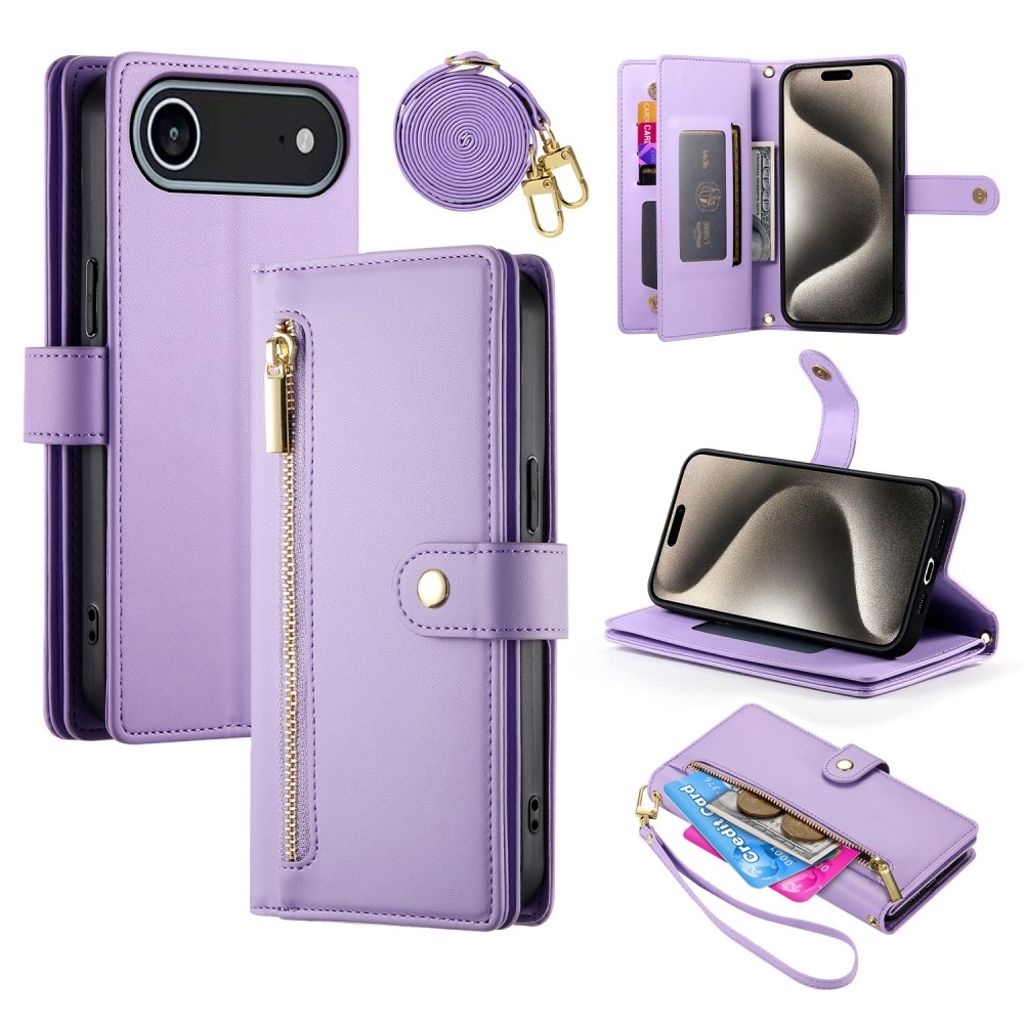 iPhone Air Wallet Cover with Strap - Purple