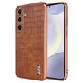 AZNS Samsung Galaxy S25 Case with crocodile pattern - Brown