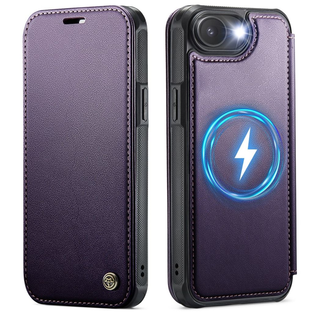 CASEME 053 iPhone 16e/iPhone 17e Wallet Cover MagSafe RFID blocking - Purple
