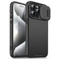 iPhone 16 Pro Max Case Sliding Camera Cover PC+TPU – Black — Övrigt