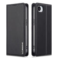 LC.IMEEKE iPhone 17e/16e Wallet Cover Stand PU Leather - Black