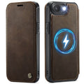 CASEME 053 iPhone 16e/iPhone 17e Wallet Cover MagSafe RFID blocking - Brown