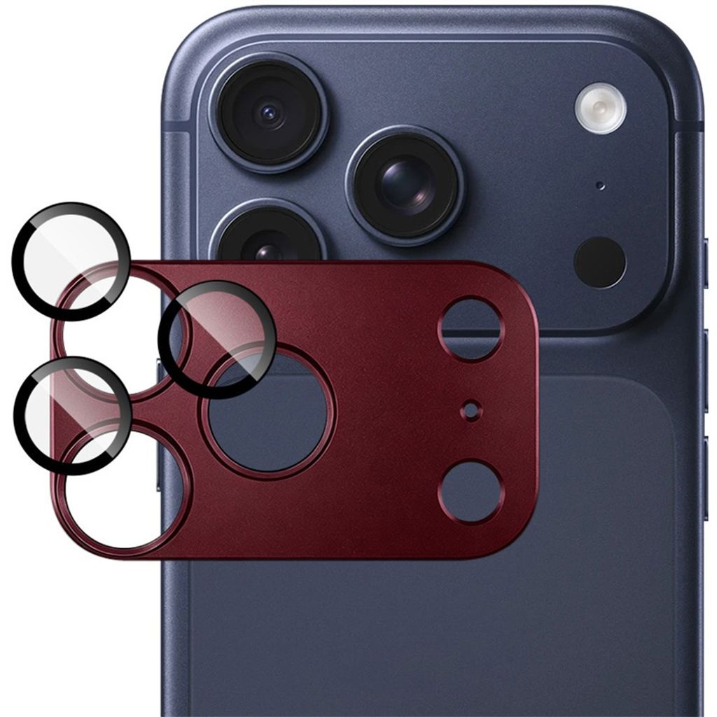 IMAK iPhone 18 Pro Lens Protector Tempered Glass/Metal - Red — IMAK