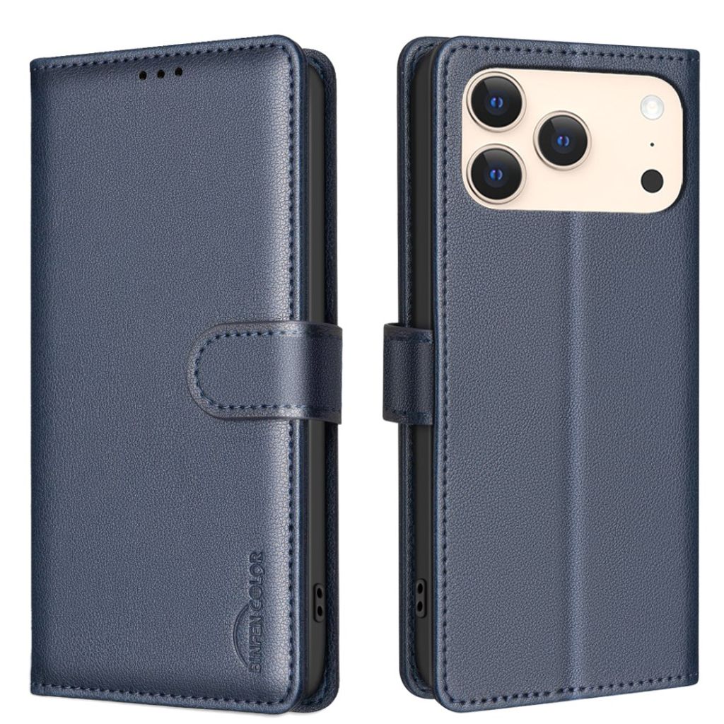 BINFEN COLOR iPhone 18 Pro Max/17 Pro Max Wallet Cover in PU-leather - Blue — BINFEN