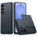 AMORUS Samsung Galaxy S26 Plus Case Sliding Card Holder - Navy Blue