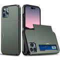 iPhone 14 Pro case with slide card holder - Army Green