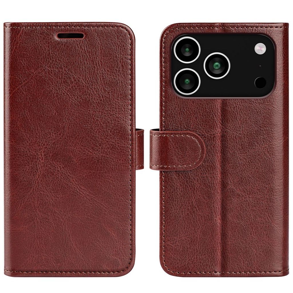 iPhone 18 Pro/17 Pro Wallet Cover PU-leather - Brown — Övrigt