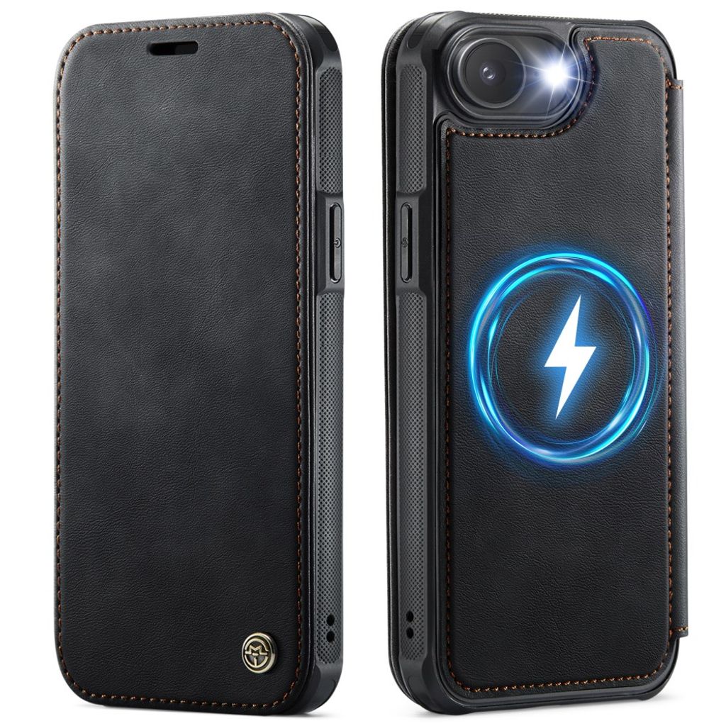 CASEME 053 iPhone 16e/iPhone 17e Wallet Cover MagSafe RFID blocking - Black