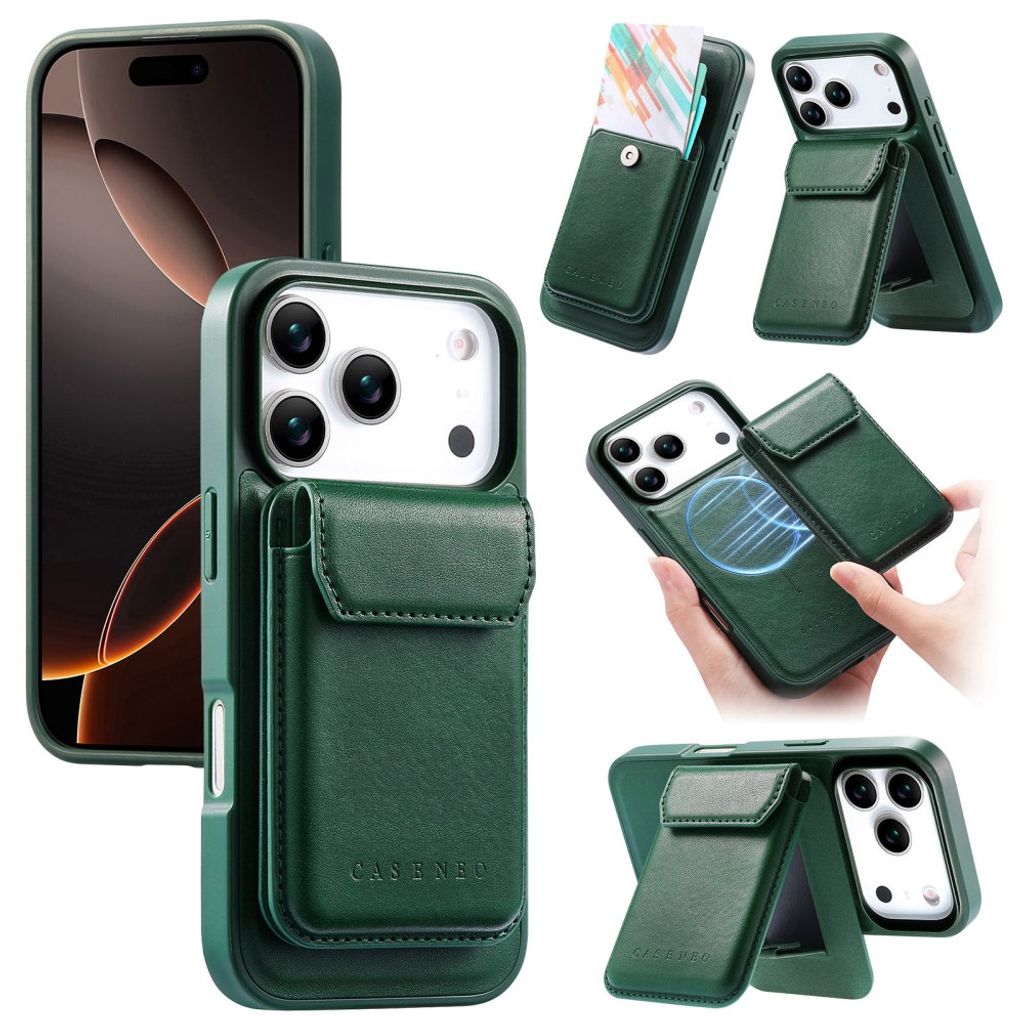 CASENEO iPhone 18 Pro Max/17 Pro Max MagSafe Wallet Case - Green — CASENEO