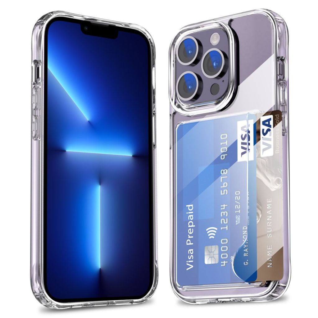 iPhone 13 Pro Max Card Holder Case - Transparent