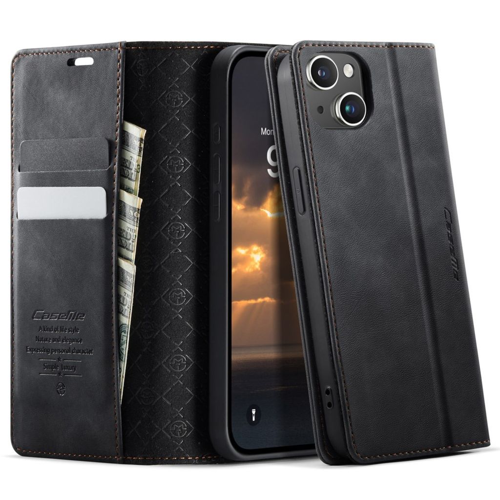 CASEME iPhone 13 mini Wallet Cover RFID Blocking Stand – Black