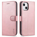 AZNS PU Leather TPU iPhone 14 Phone Cover - Rose Gold