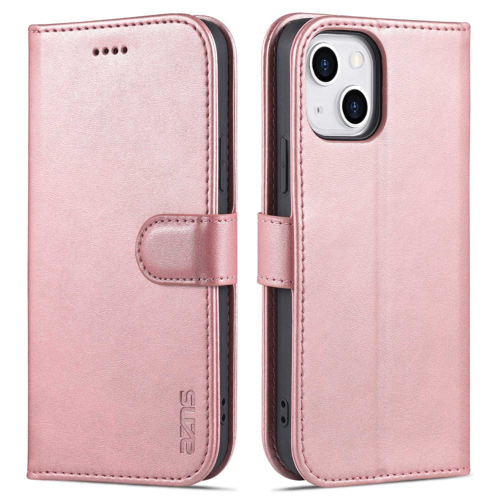 AZNS PU Leather TPU iPhone 14 Phone Cover - Rose Gold