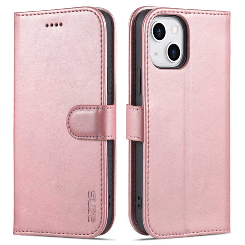 AZNS PU Leather TPU iPhone 14 Phone Cover - Rose Gold — AZNS