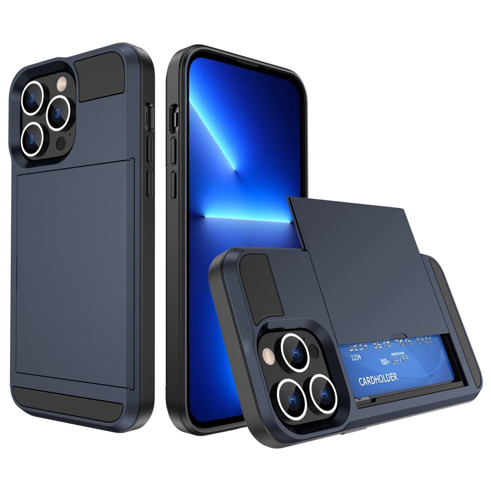 iPhone 14 Case with card slot - Navy blue — Övrigt