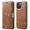 DG.MING Wallet Cover for iPhone 14 - Brown — DG.MING
