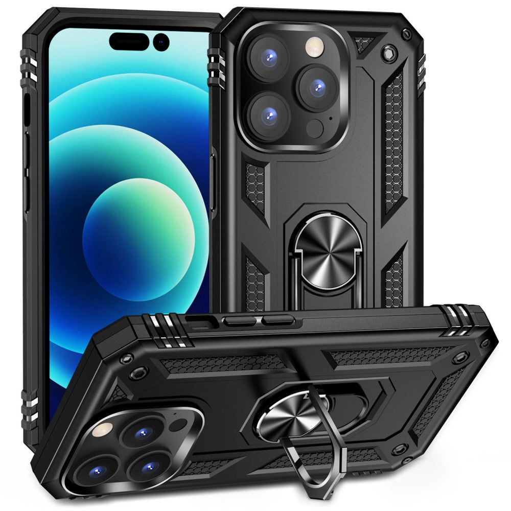iPhone 14 Pro Max Rotary Kickstand Case - Black
