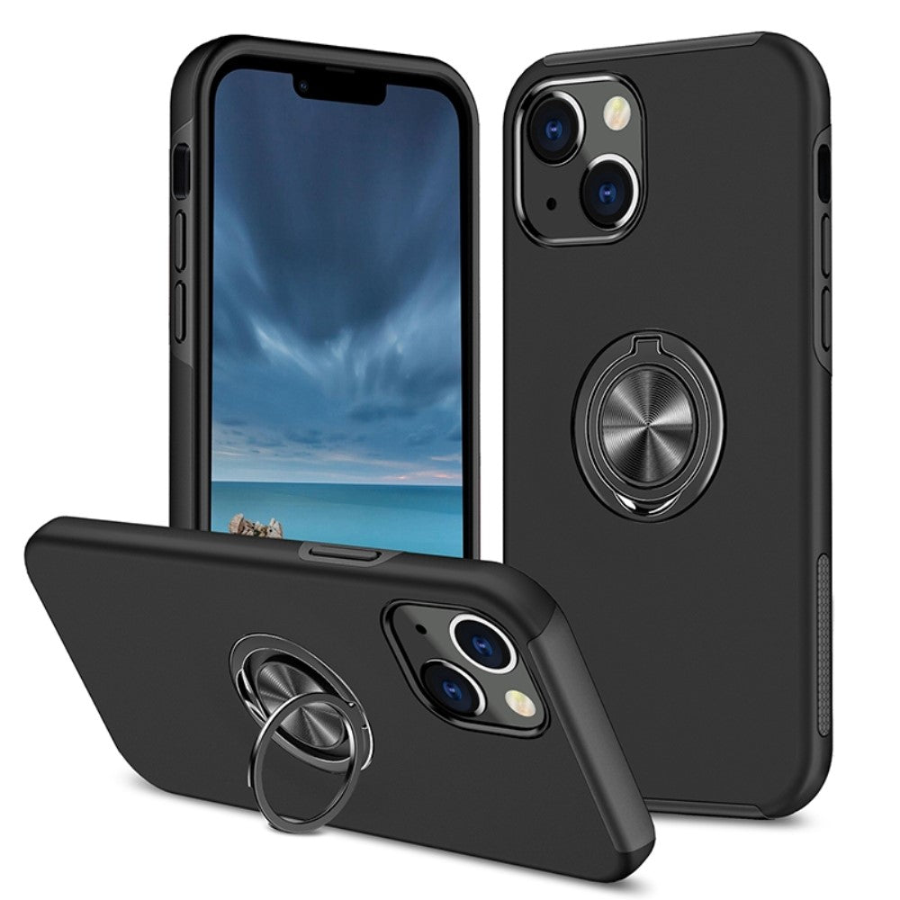 Protective case with ring holder for iPhone 14 - Black — Protective
