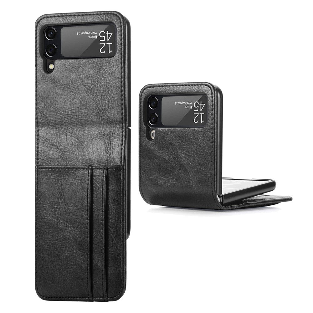 Samsung Galaxy Z Flip4 5G Folding Shockproof Wallet Case - Black