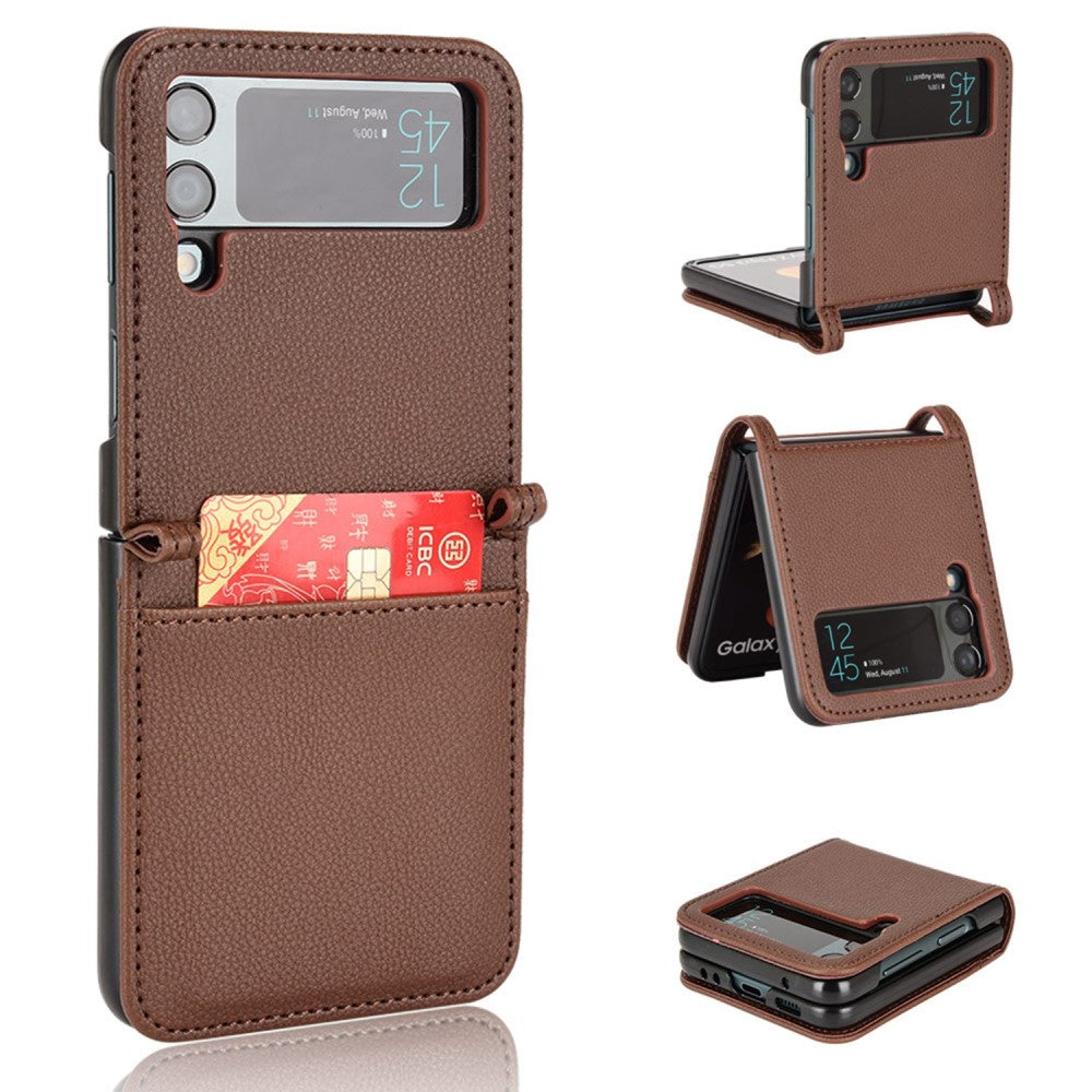 Samsung Galaxy Z Flip4 5G Shockproof Case with Card Slot - Brown — Samsung