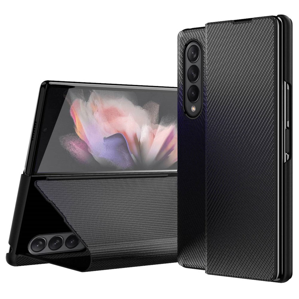 Samsung Galaxy Z Fold4 5G PU Leather Stand Cover - Black — Samsung